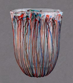 Enrico Cammozo Murano Art Glass Vase