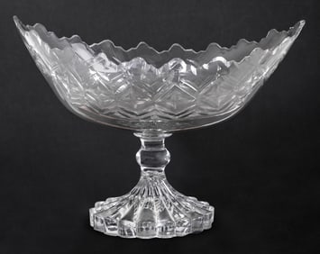 George III Navette Shaped Glass Center Bowl