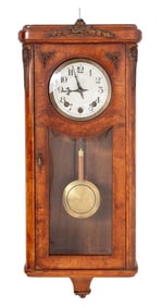 French Gilt Metal Mounted Burr Elm Regulator
