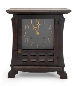 New Haven Clock Co. Mission Oak Wood Mantel Clock