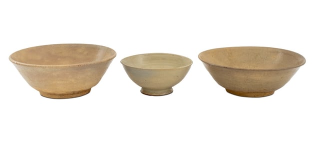 Chinese Glazed Footed Pottery Bowls, 3