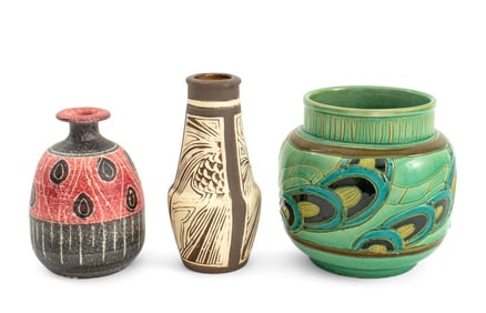 Wardle Pottery, Etc. Art Nouveau Pottery Vases, 3