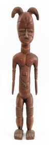 African Attie Carved Wood Standing Figure
