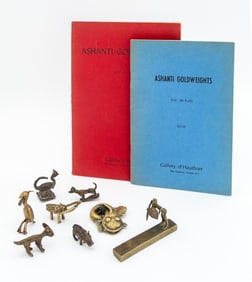 Ashanti Figural Brass Goldweights and Books, 10