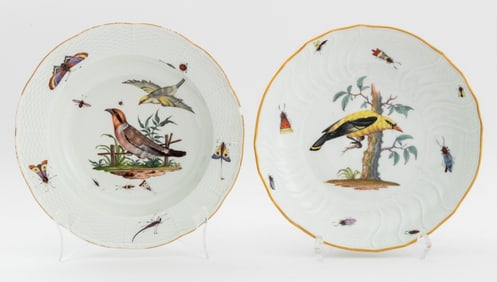 Meissen "Rothschild Bird" Porcelain Soup Bowls, 2