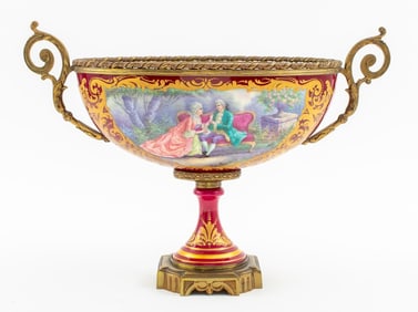 French Ormolu Mounted Porcelain Tazza