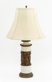 Neoclassical Style Patinated Metal Table Lamp