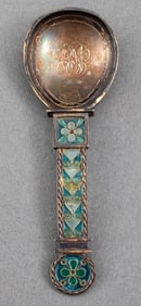 Jacob Tostrup Plique a Jour Silver Gilt Spoon