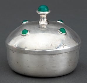 French Silver Gem-Set Decorative Box