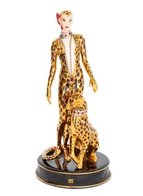 House of Erte "Leopard" Porcelain Sculpture