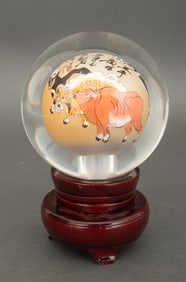 Chinese Inside Painted Glass Orb