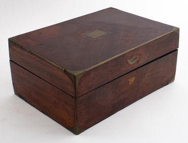 Brass-Bound Mahogany Writing Box, ca. 1900