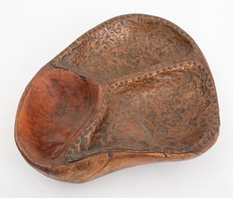 M. Young Arts & Crafts Wood & Copper Bowl