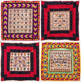 Gujarat Indian Pictorial Beadwork Panels, 4