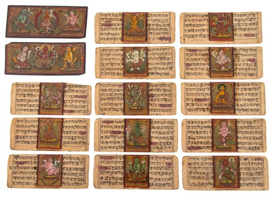 Nepalese Cinnabar Lacquer Buddhist Prayer Book