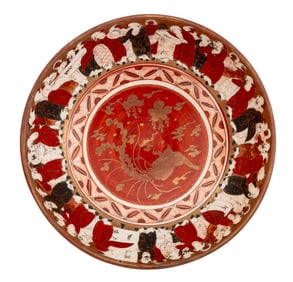 Japanese Kutaniware "Thousand Faces" Bowl, 19th C.