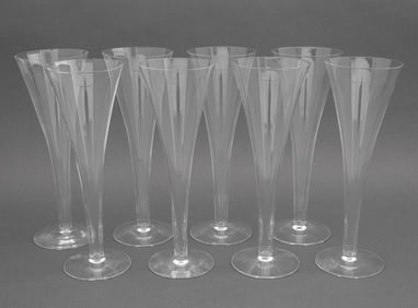 Tiffany & Co. Glass Champagne Flutes, 8