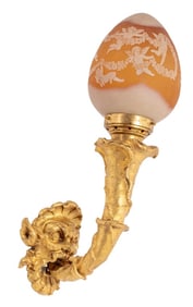 French Ormolu Masque Head Wall Light