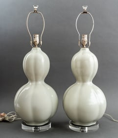 Christopher Spitzmiller Style Double Gourd Lamp, 2