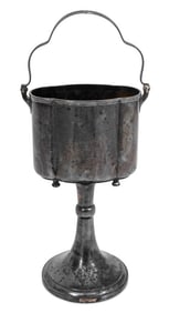 Handled Silver Plate Wine Bucket on Stand