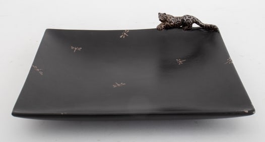Emilia Castillo Mexican Silver Inlaid Ceramic Tray