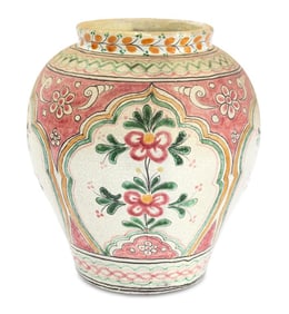 Signed Mexican Talavera Glazed Pottery Vase