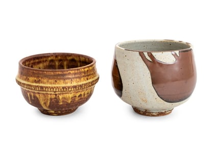 Guillermo Cuellar Footed Pottery Bowls, 2