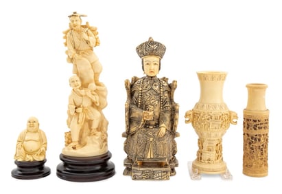 Asian Carved Bone Articles, 5
