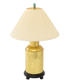 Chinoiserie Brass Tea Canister Form Table Lamp