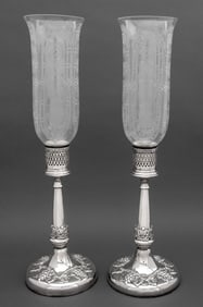 Lawrence B. Smith Co. Silver Plate Storm Lamps, 2