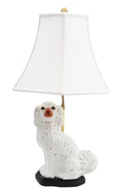 English Staffordshire Spaniel Mounted Table Lamp