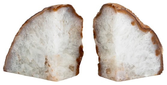 Polished Agate Bookends, Pair