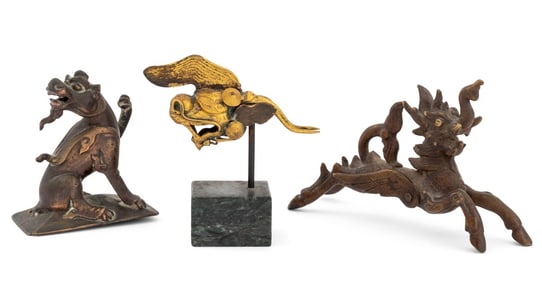 Southeast Asian Metal Mythical Creature Statues, 3
