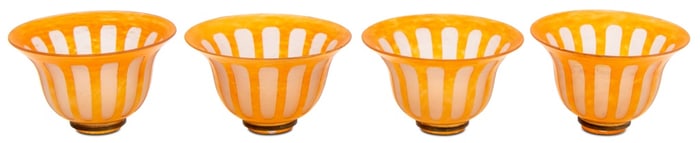 Orange and Frosted Glass Lamp Shades, 4