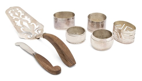 Taxco Mexican Sterling Silver Flatware Pieces, 7