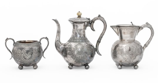 Victorian Silver Plate Coffee Service Articles, 3