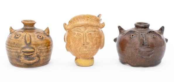 Louis Mendez Glazed Pottery Figural Vessels, 3