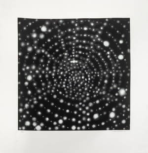 Ross Bleckner "Pathway L" Etching & Aquatint, 2002: Ross Bleckner (American, b. 1949), "Pathway L", Etching and Aquatint in Colors on Paper, 2002, marked "AP2" lower left, signed in pencil and dated lower right, unframed. Image: 26.75" H x 26.5" W;