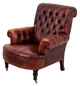 George Smith Brown Leather Armchair