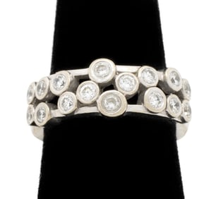 14K White Gold Diamond Band