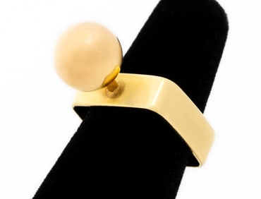 18K Yellow Gold Geometric Ring
