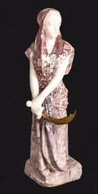 Emmanuel Villanis "Judith" Marble Sculpture