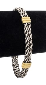 David Yurman 925 750 Double Strand Wheat Bracelet