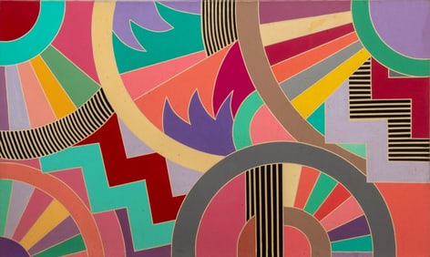 Frank Stella Style Geometric Acrylic on Canvas
