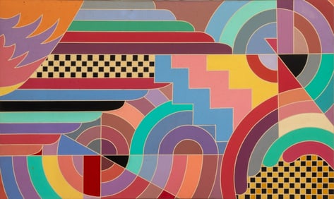 Frank Stella Style Geometric Acrylic on Canvas