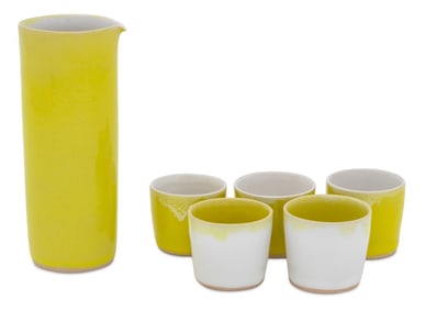 Rupert Spira Yellow Glazed Stoneware Sake Set, 6