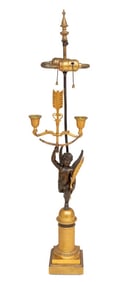 French Empire Style "Cupid" Bronze Lamp