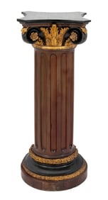 Victorian Ebonized & Gilt Corinthian Column