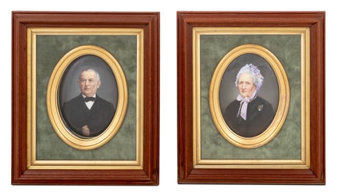 German KPM Porcelain Portrait Plaques, Pair