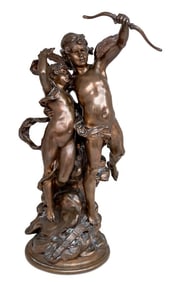 Leopold Steiner "Cupid and Psyche" Bronze